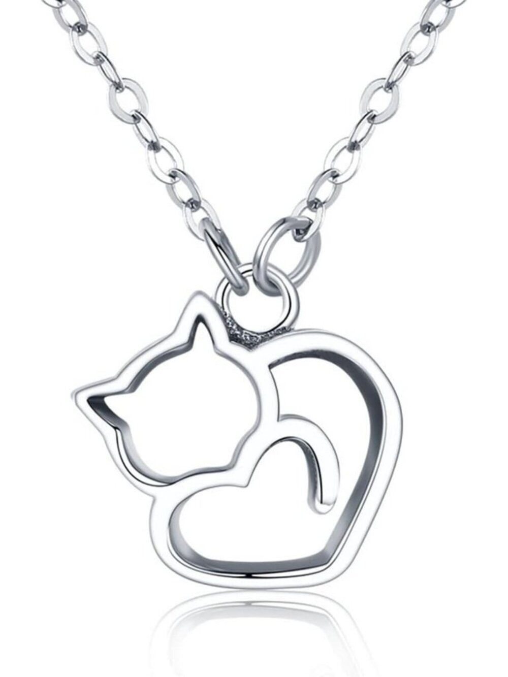 Dainty 925 Sterling Silver Animal Pendant Necklace - Cute Dog Paw & Cat Gifts
